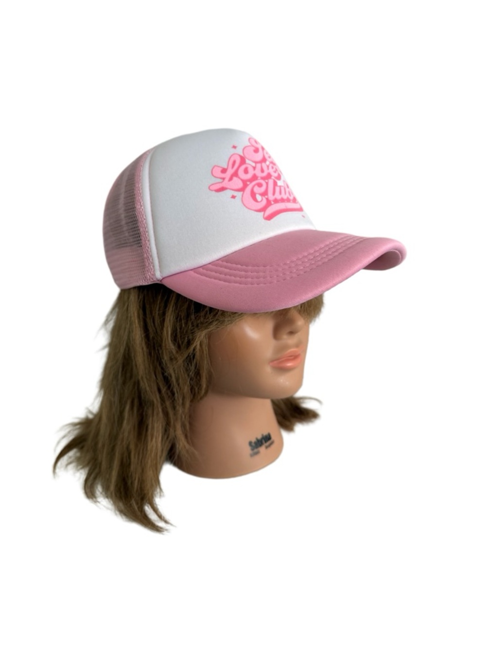 Pink and White "Self Love Club" Trucker Hat